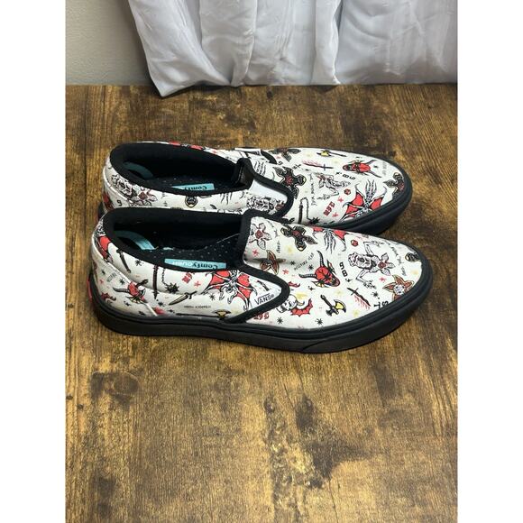 Vans x Stranger Things Custom Hellfire Club Slip On Sneakers Mens 4 Women's 5.5 - Picture 1 of 11